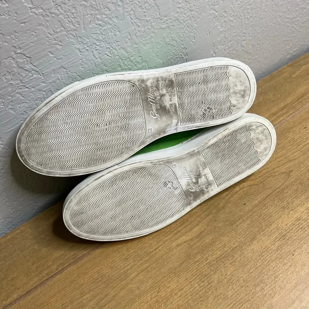 Good Man Brand Green Suede Low Top‎ Sneakers Made In Italy Men’s Size 9 Luxury